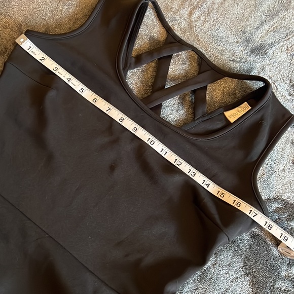 Bisou Bisou by Michele Bohbot Black Peplum Cross Back Sleeveless Top size Small - Picture 5 of 7